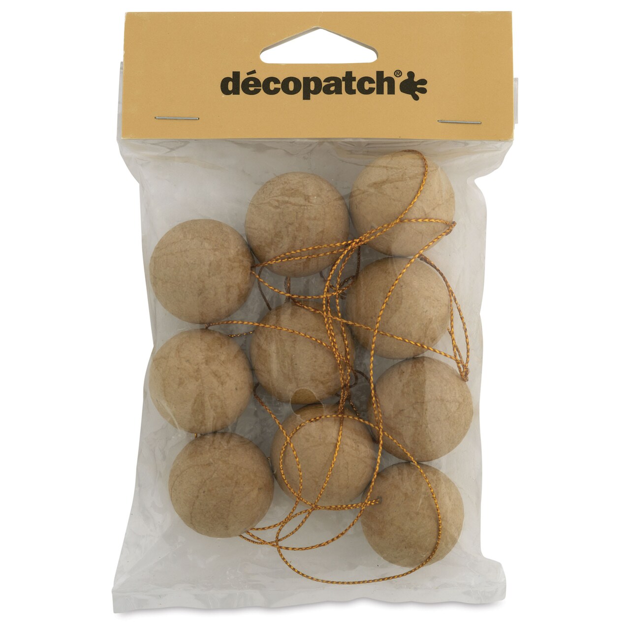 DecoPatch Holiday Paper Mache Ornament - Small Balls, Pkg of 10